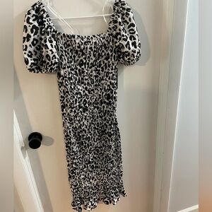 Lulus Steal The Stage Smocked Bodycon Midi Dress NWT Size Large